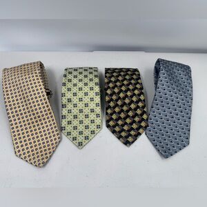 Ermenegildo Zegna Ties Men Silk Designer Italy Elegant NeckTies Lot Of 4